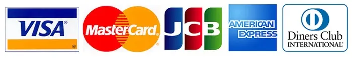 Accepted Credit Cards VISA MasterCard JCB AMEX