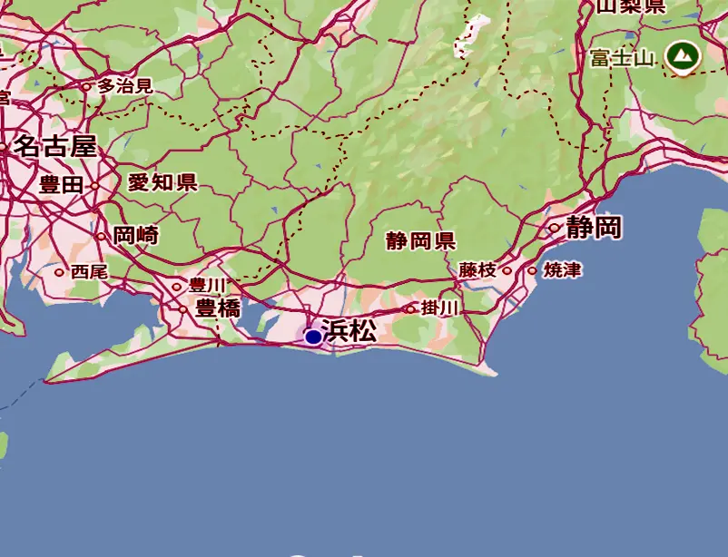 Hamamatsu and Iwata Delivery Health Coverage Map